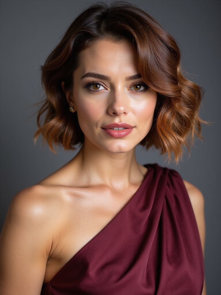 soft angled face framing bob