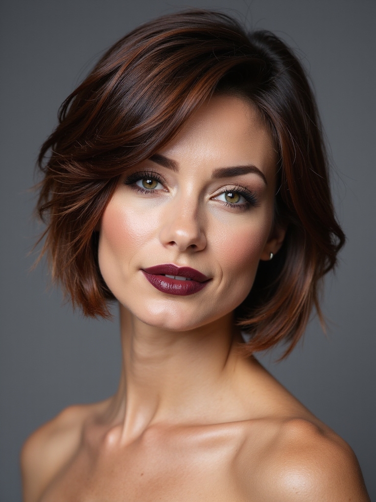 soft angled face framing bob