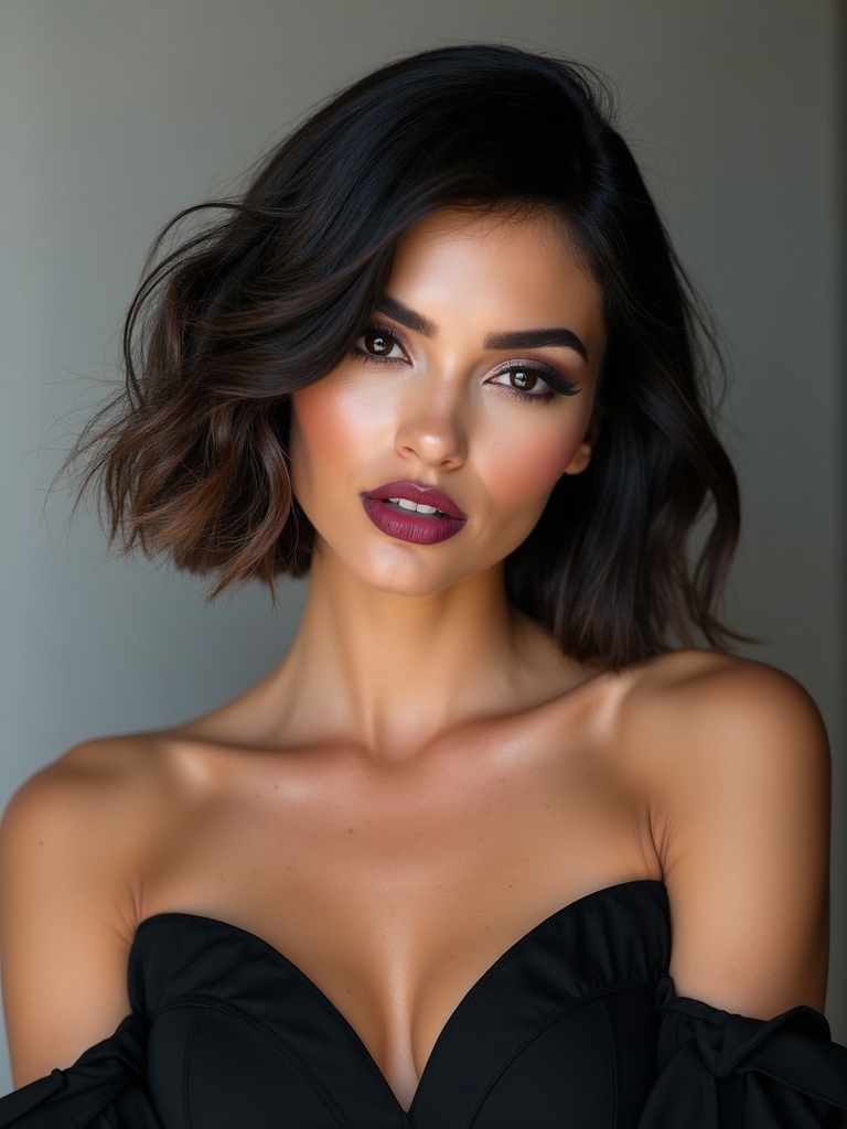 soft angled face framing bob