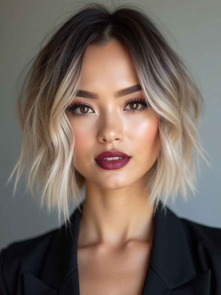 soft choppy layered bob