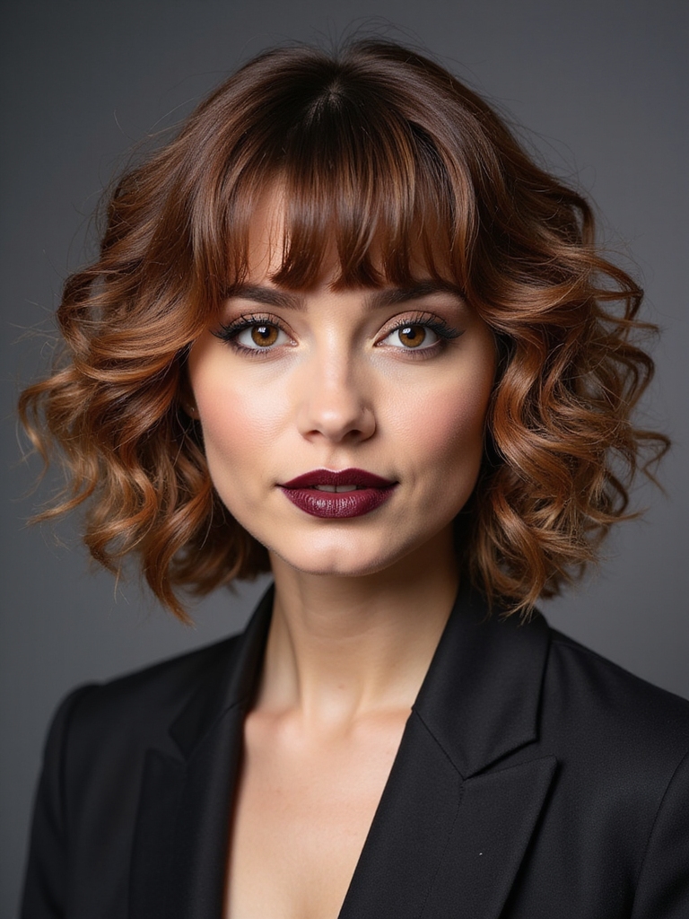 soft curtain fringe curls
