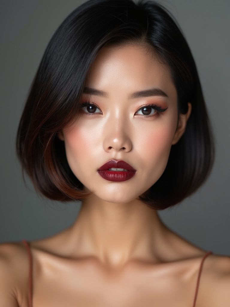 soft curved under bob styling