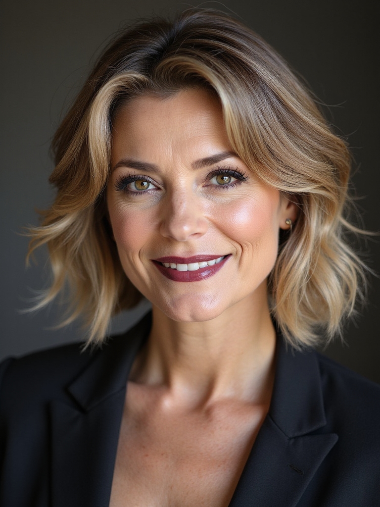 soft dimensional face framing color