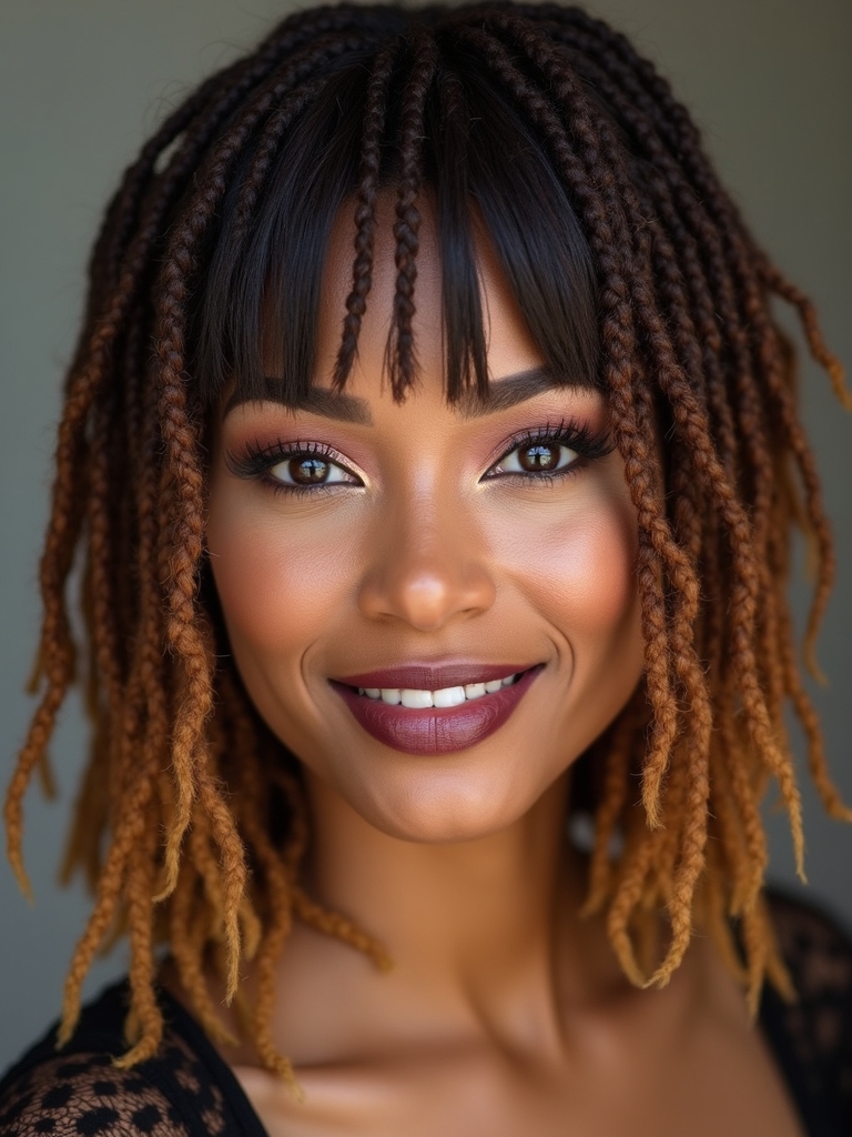soft face framing tendrils and bangs