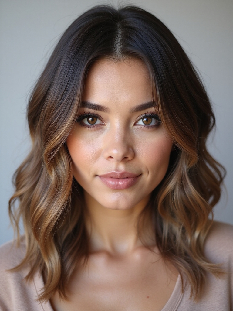soft feathered angled bob