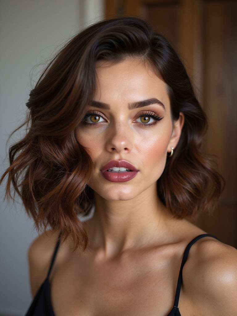 soft feathered textured bob