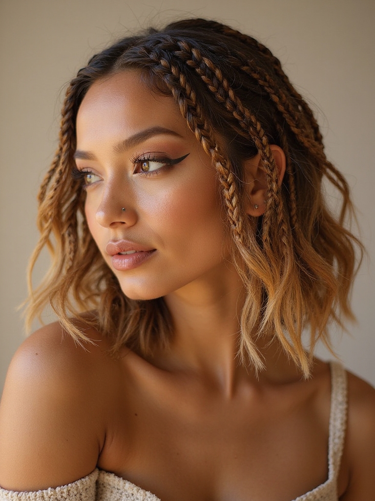 soft knotless textured micro braids