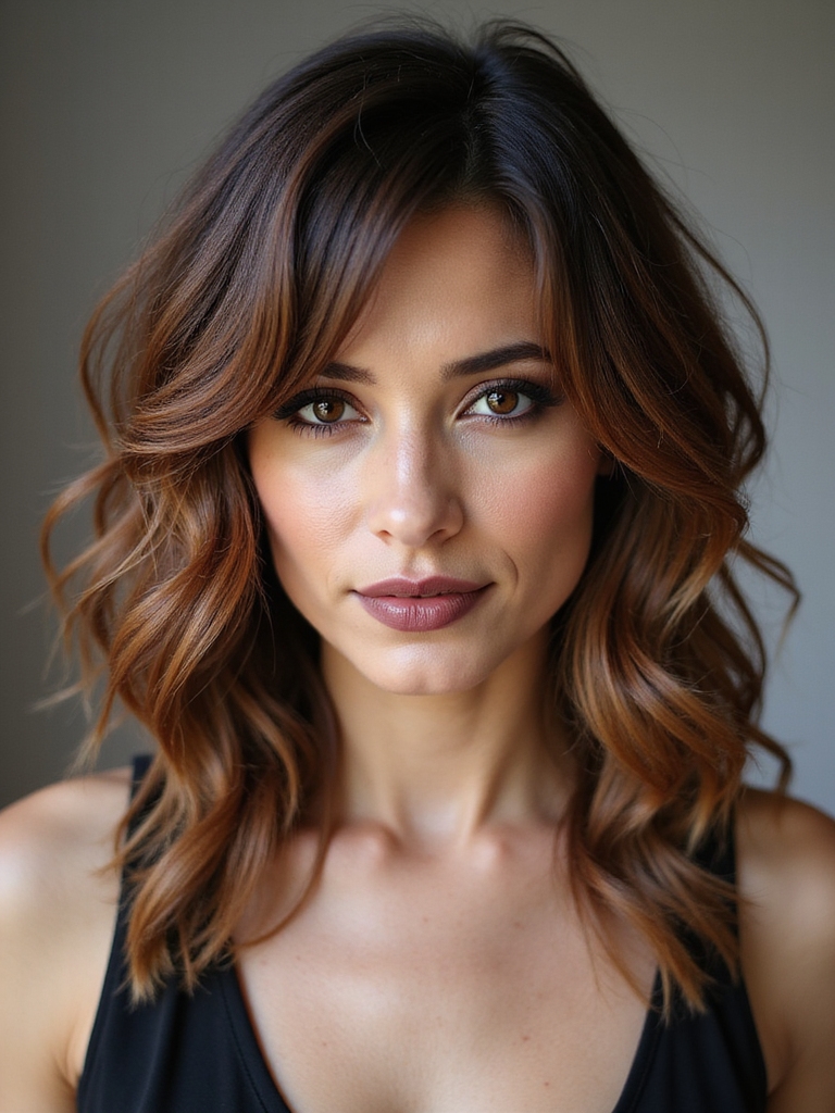 soft layered angled fringe