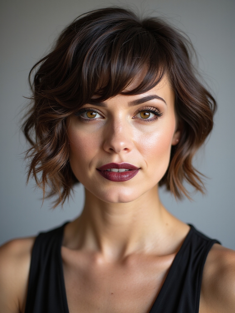 soft layered face framing pixie bob
