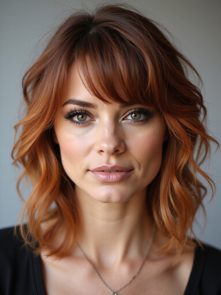 soft layered shag mullet