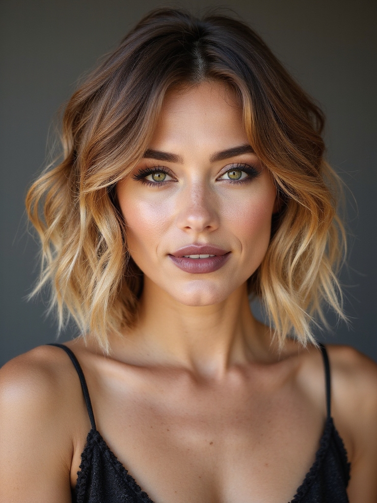 soft layered sun kissed bob