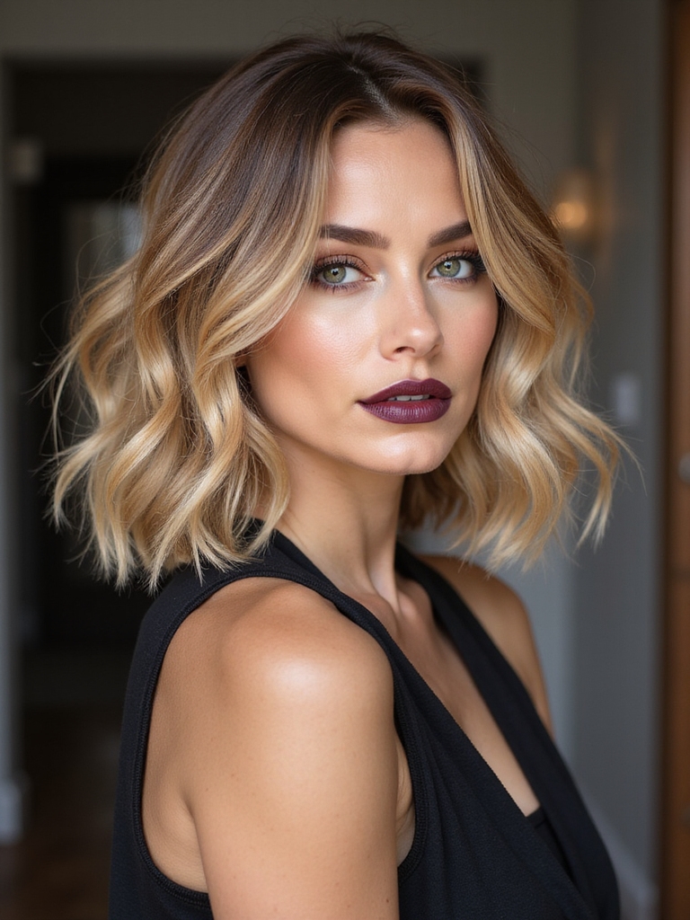 soft textured inverted bob