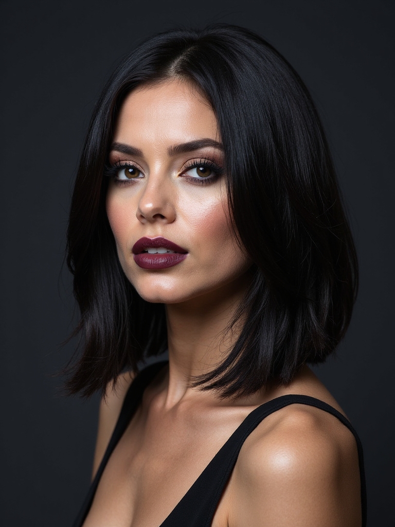 stacked bob textured glossy glam