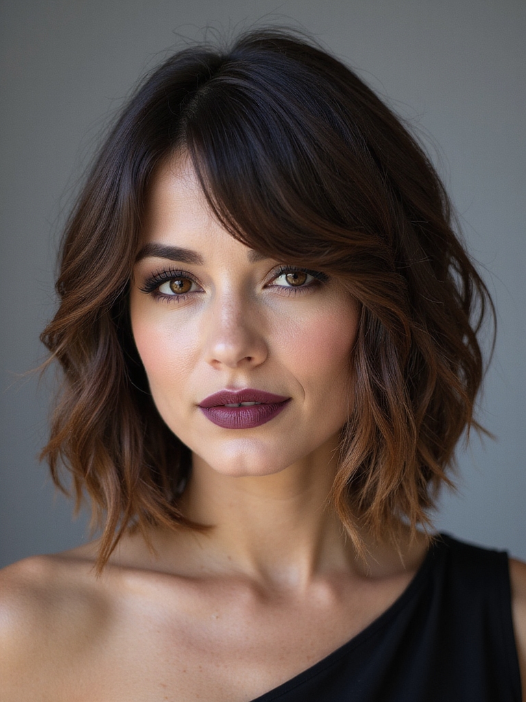 stacked bob with texture