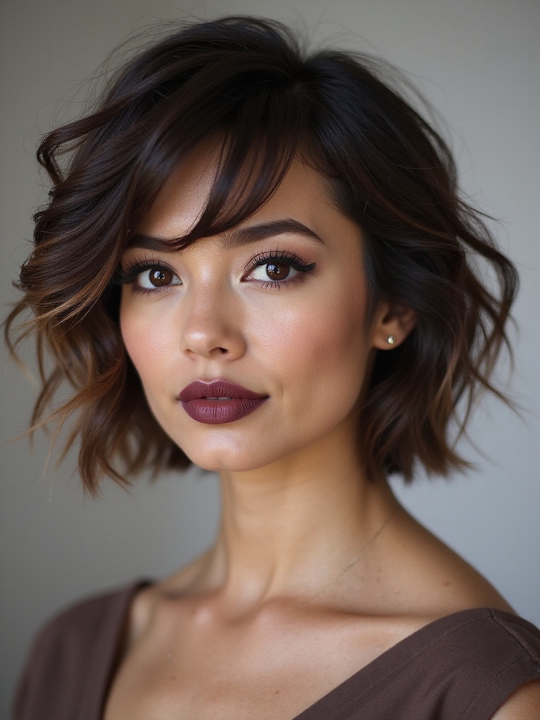 stacked bob with volume