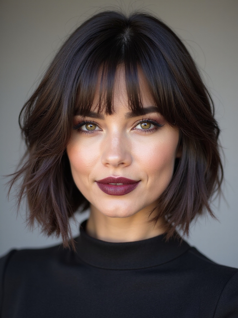 stacked chin length layered bob