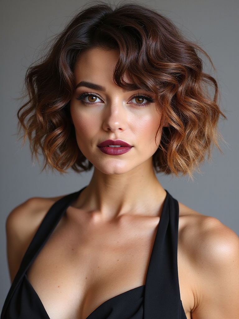 stacked curls with fringe
