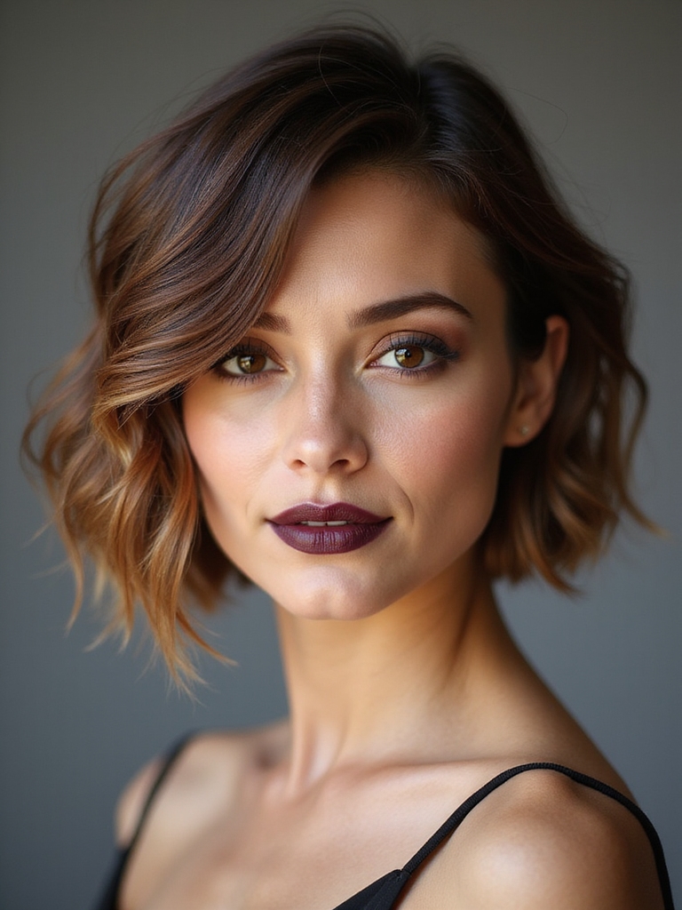 stacked graduated asymmetrical bob