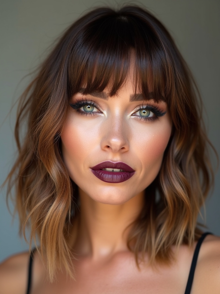 stacked graduated bob for jawline