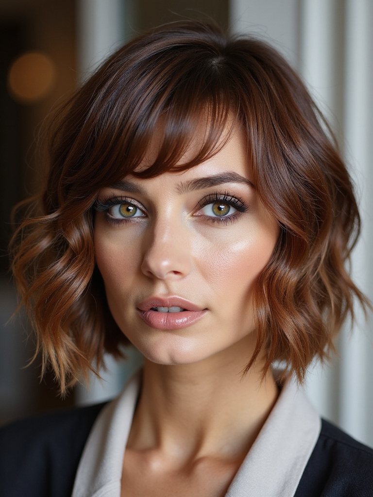 stacked pixie with curtain bangs