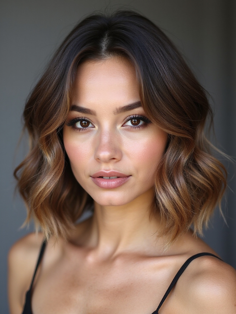 subtle ash brown face framing balayage