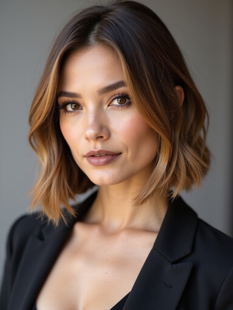 subtle balayage enhanced classic bob
