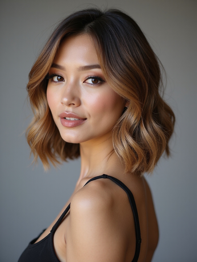 subtle balayage stacked bob
