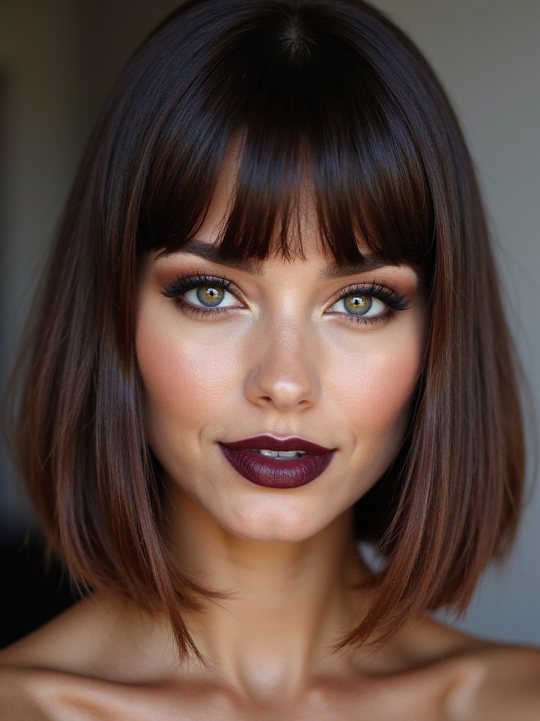 subtle caramel kissed chocolate bob