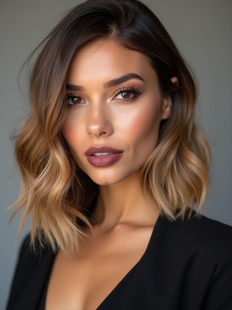 subtle dimensional face framing color