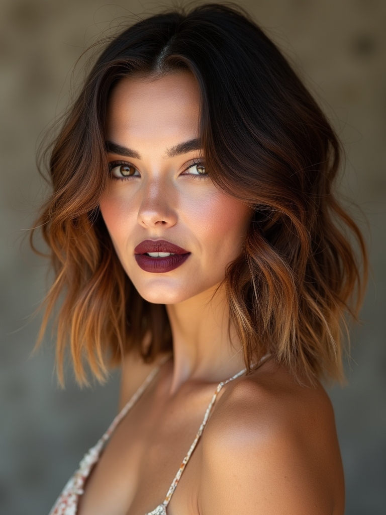subtle layered bob for volume
