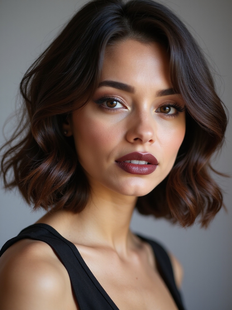 subtle textured undercut bob