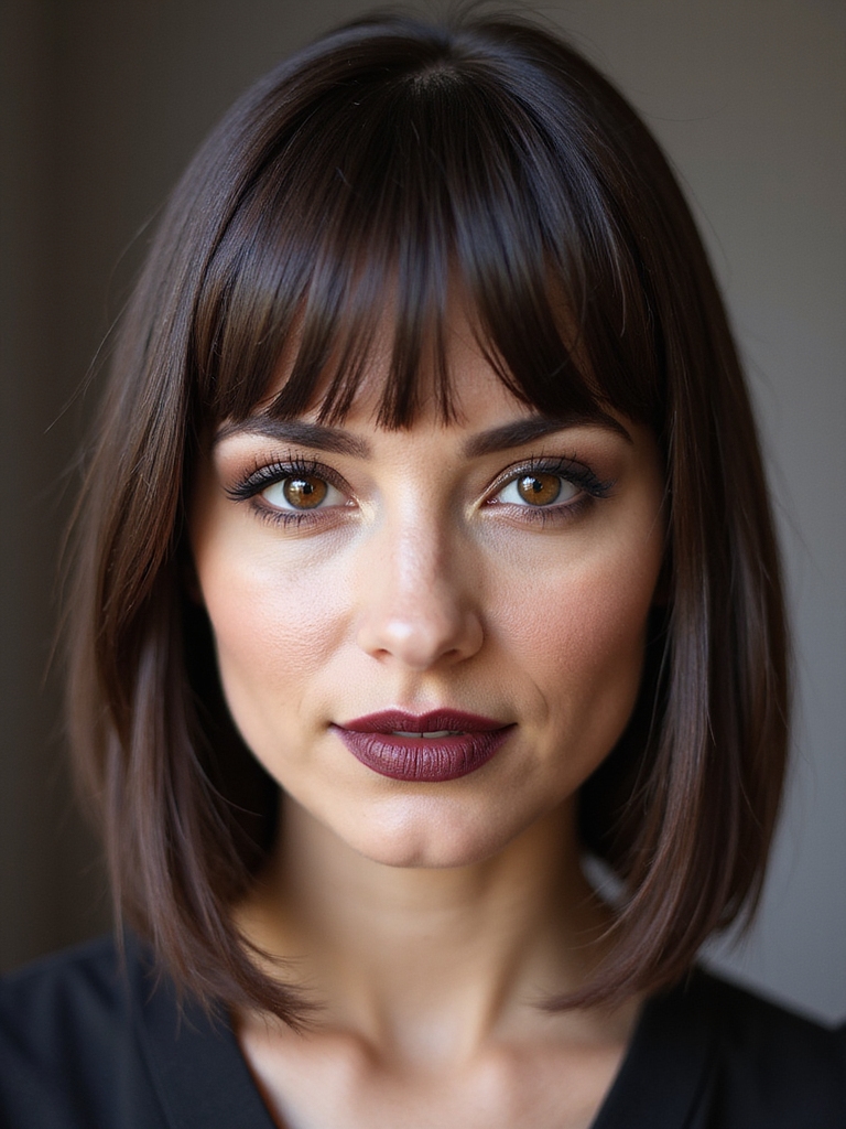 subtly thinned angled bob