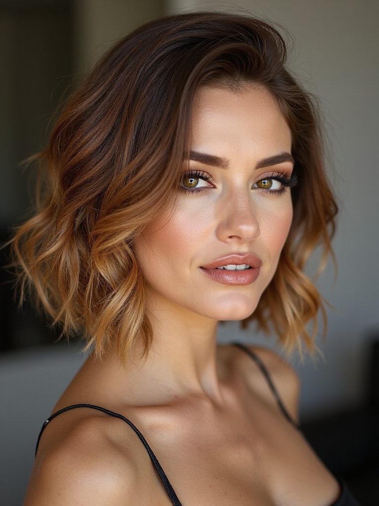 textured choppy layered bob