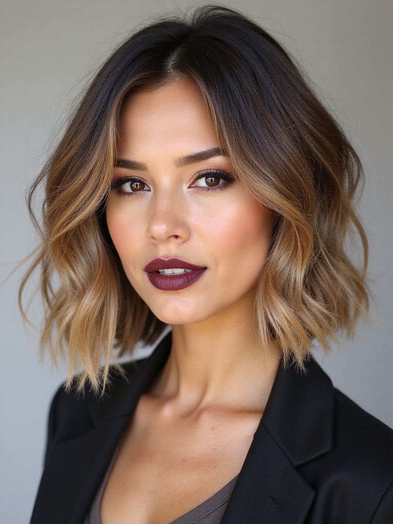 textured layered bob styling