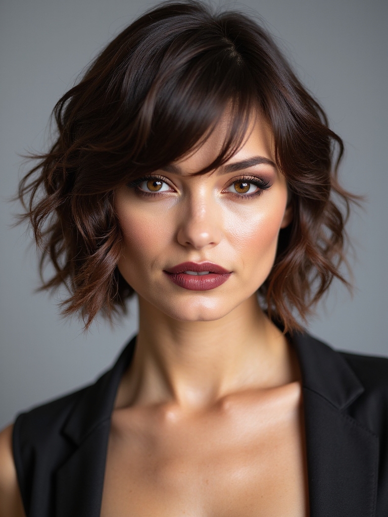 textured tousled jaw grazing bob