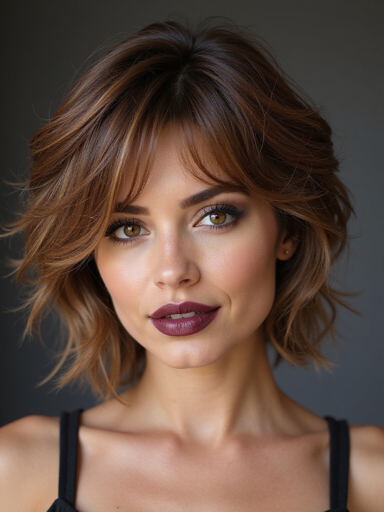 textured tousled layered shag pixie