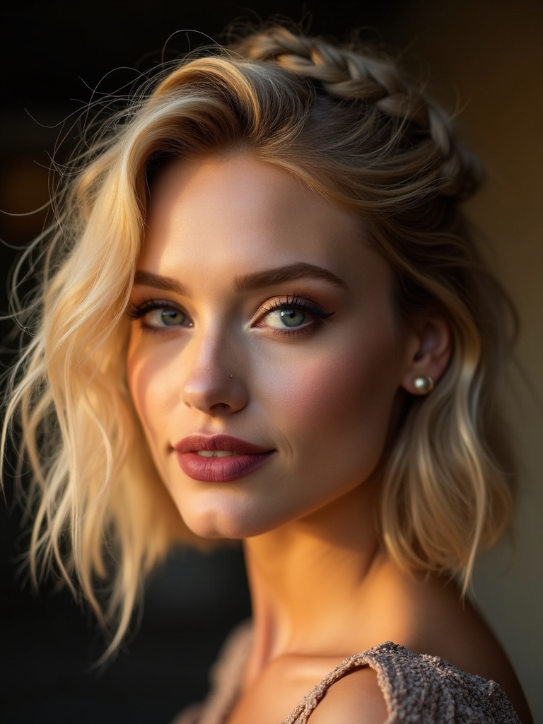 textured tucked accent braids