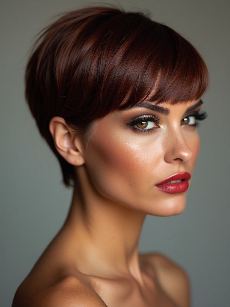 thinned layered bangs for thick