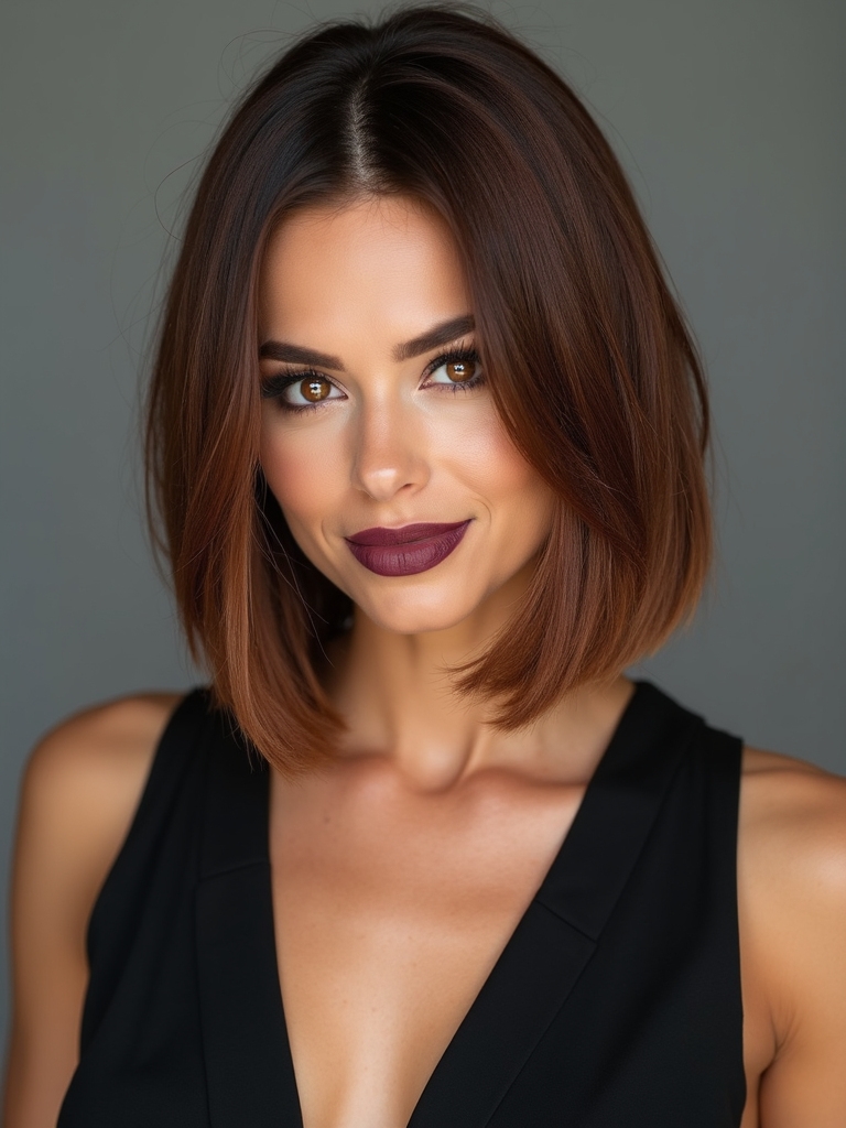 thinned medium bob haircut
