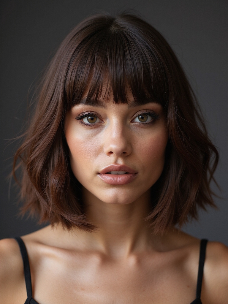 timeless jaw skimming brunette bob
