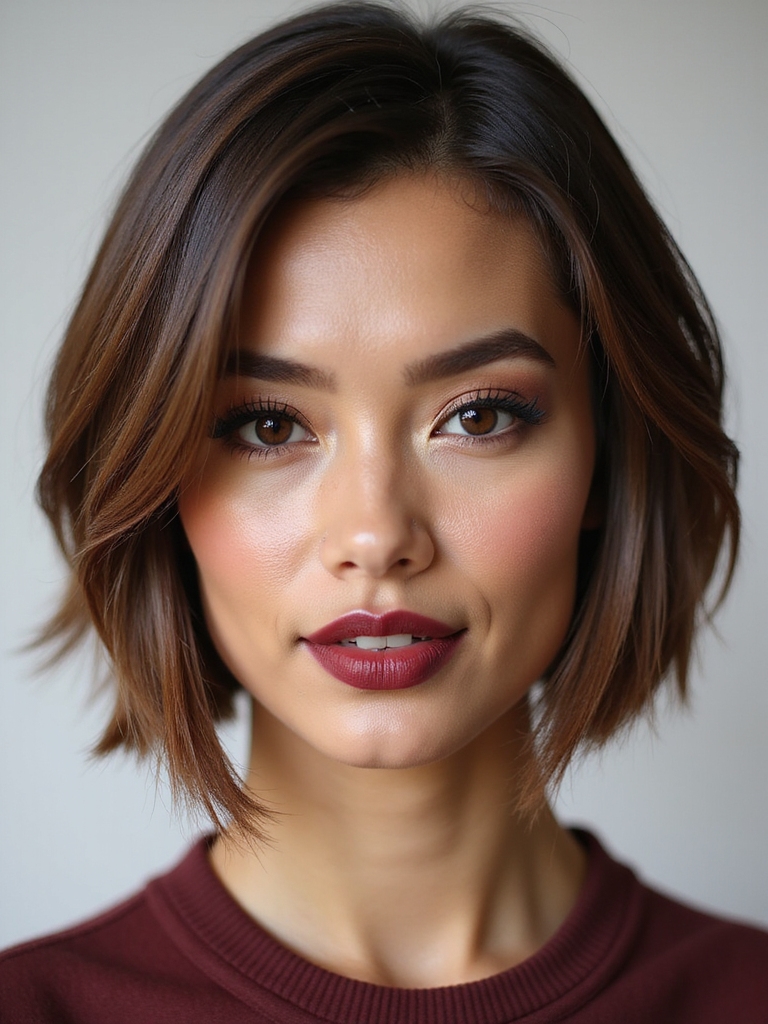 tousled asymmetrical bob styling