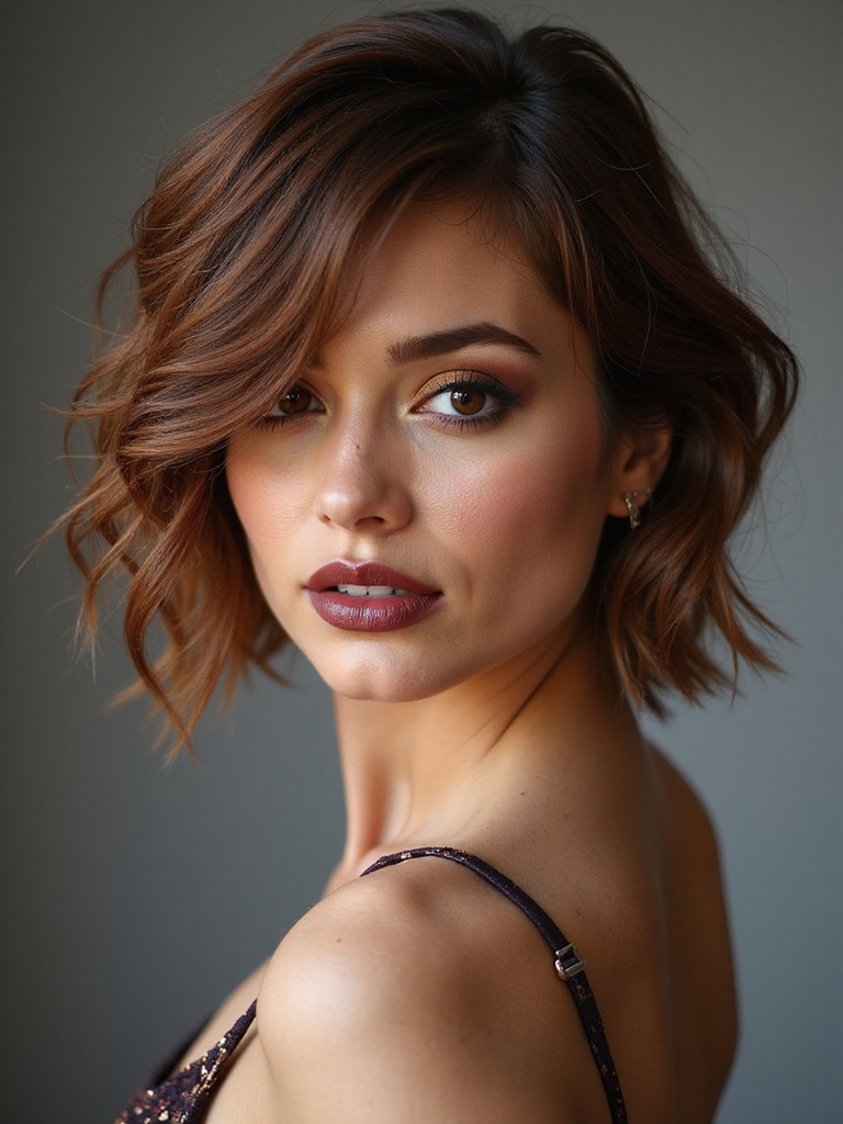 tousled bob with fringe