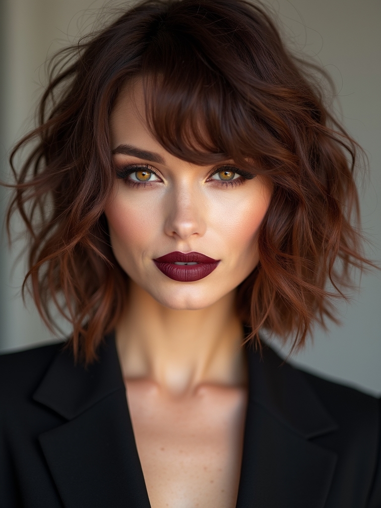 tousled face framing lived in bob