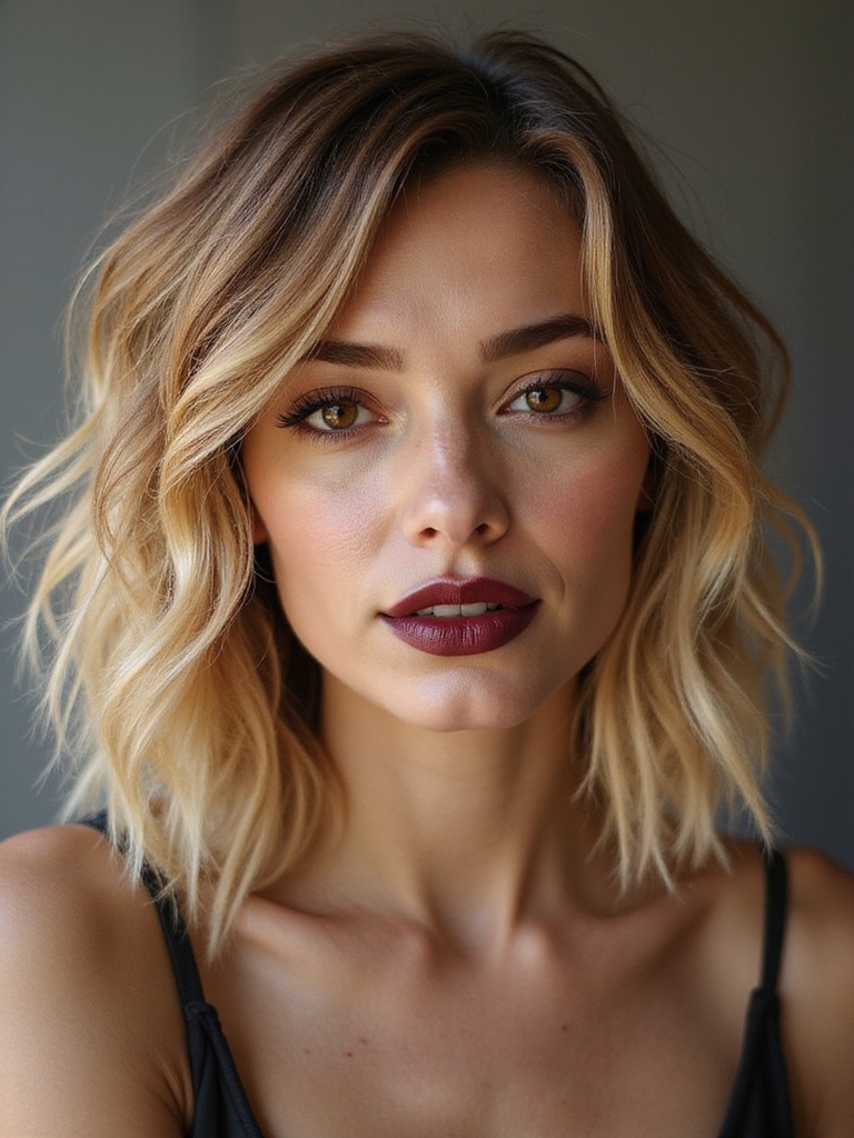 tousled piecey beachy bob