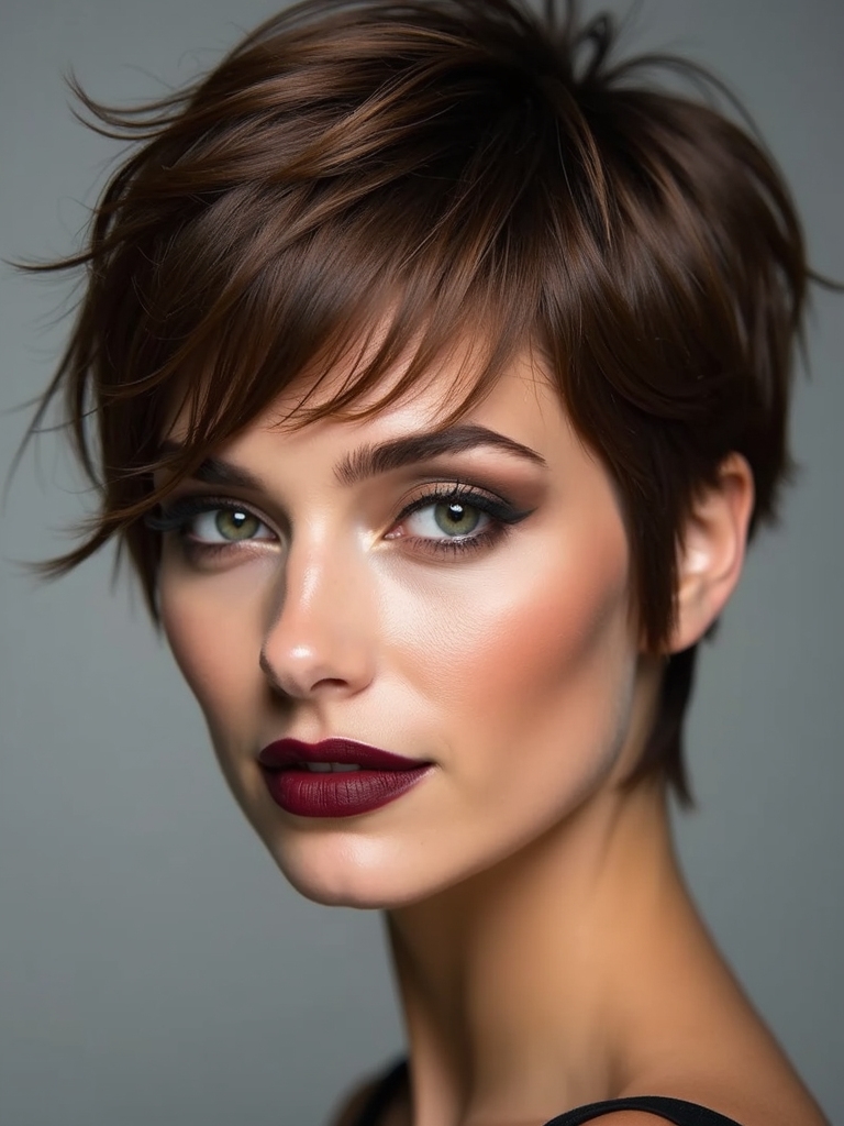 tousled piecey textured pixie