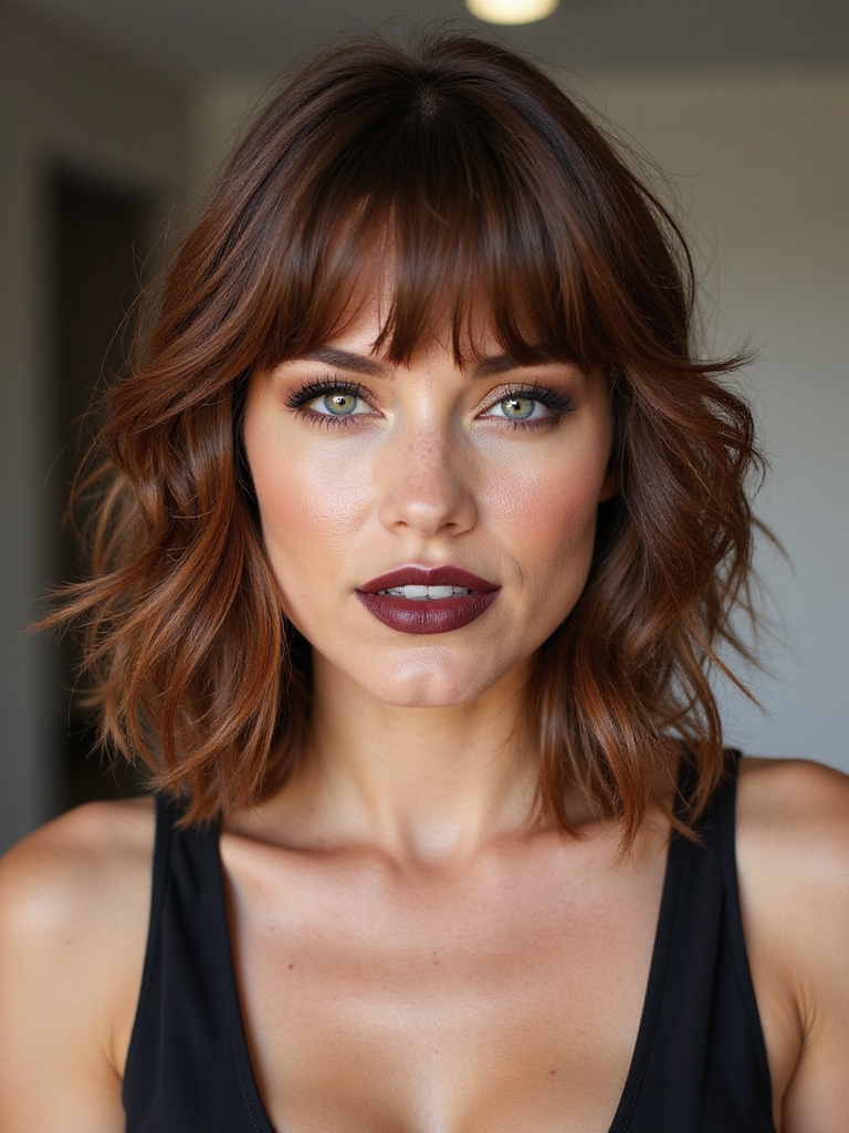 tousled sunlit layered bob