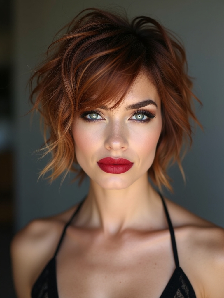 tousled textured pixie bob hybrid