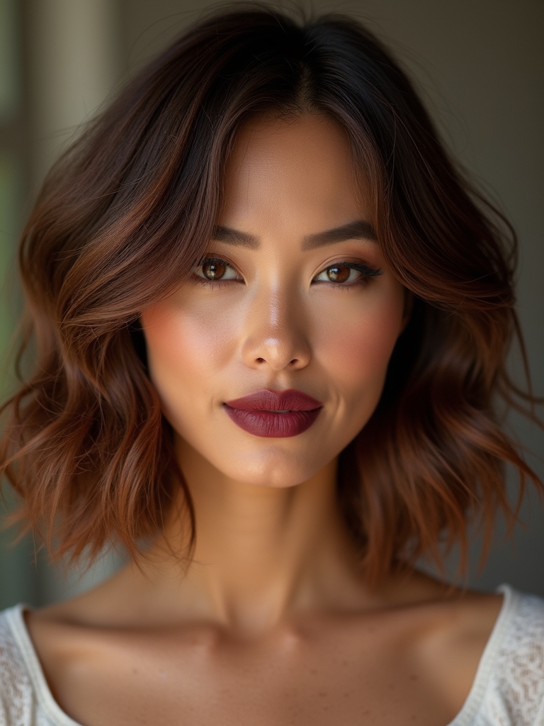 tousled textured short bob