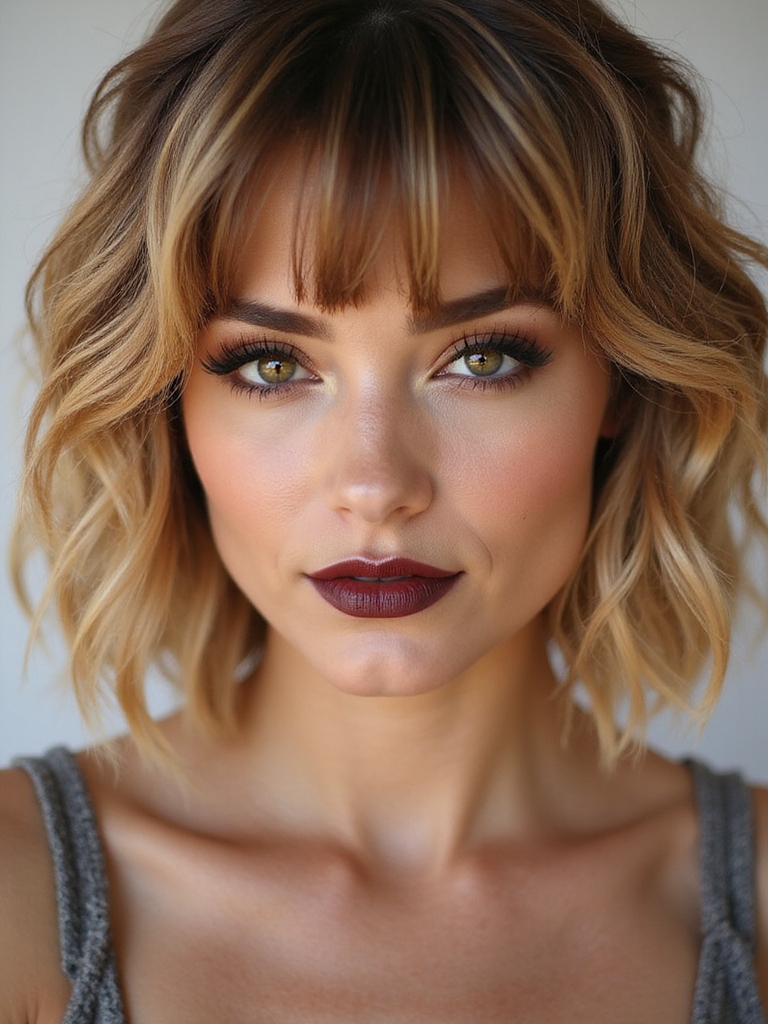 tousled wavy bob vibes