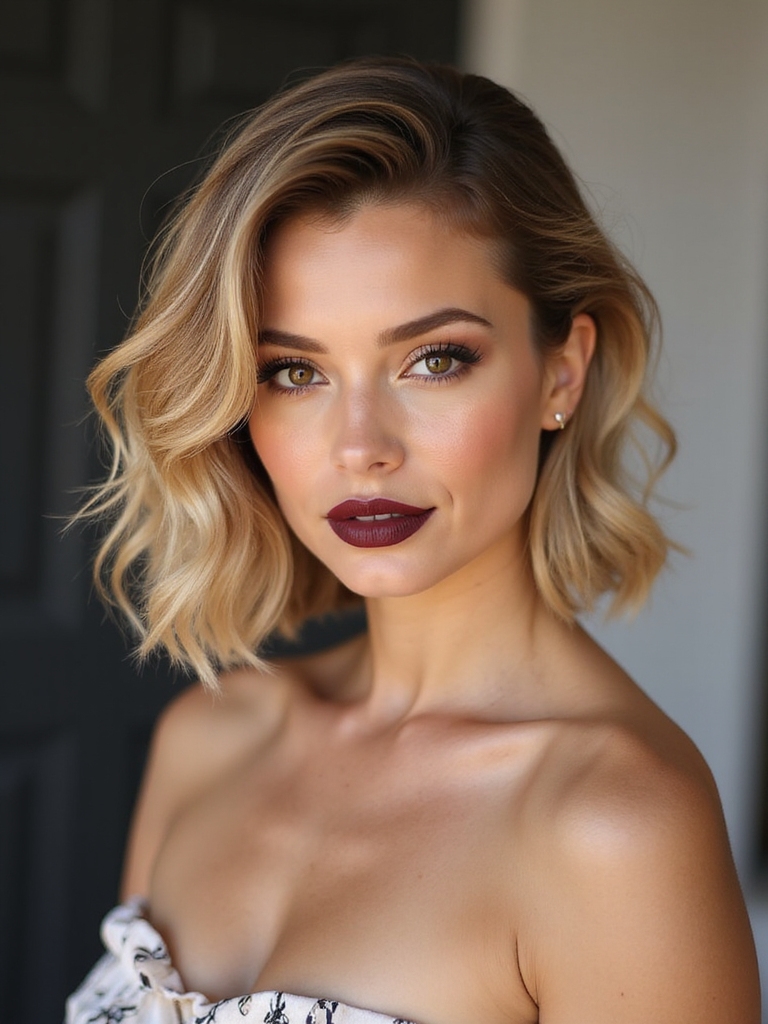 tousled wavy micro bob